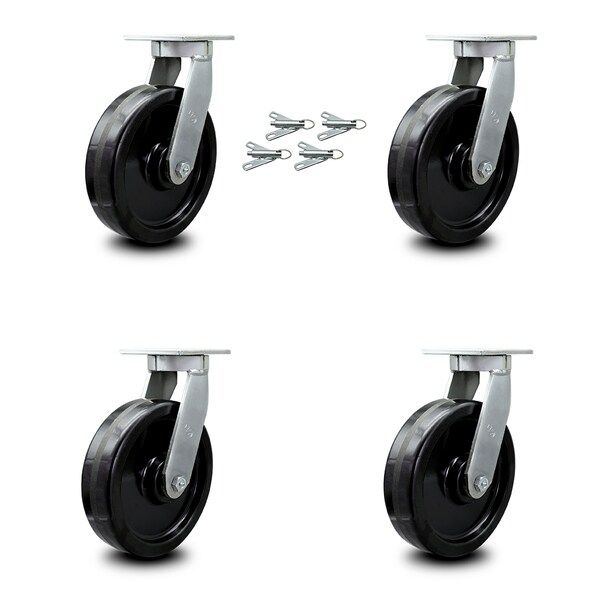 Service Caster 10 Inch Extra Heavy Duty Phenolic Swivel Caster Set with Swivel Locks, 4PK SCC-KP92S1030-PHR-BSL-4 - main
